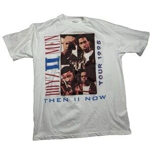BOYZ II MEN Vintage T-shirt XL Then II Now 1995 Tour Single Stitch 90s rap tee